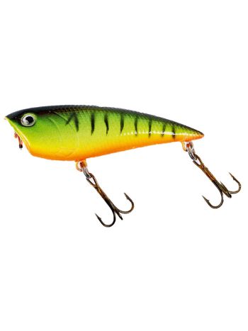 ECO Popper wobler Gul/grøn side med makrelstriber orange bug og sort ryg