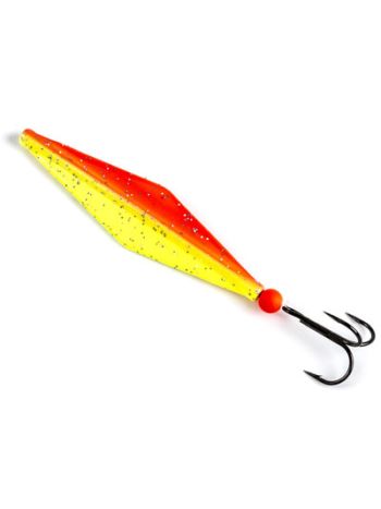 Trout Kite Gennemløber Hot Rød Hot Gul med sølv glitter