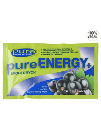 Pure Energy+ Black Currant Energidrik med Solbær smag