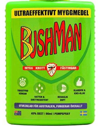 bedste myggespray i test Bushman Lovlig 40% DEET 90 ml